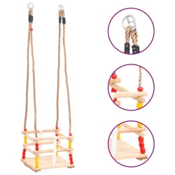 vidaXL Columpio para bebé con cinturón de seguridad madera de pino