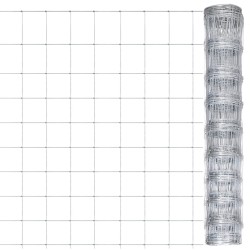 vidaXL Valla de jardín de acero galvanizado plateado 50x1 m