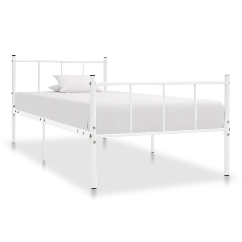 vidaXL Estructura de cama de metal blanco 90x200 cm vidaXL Estructura de cama de metal blanco 90x200 cm