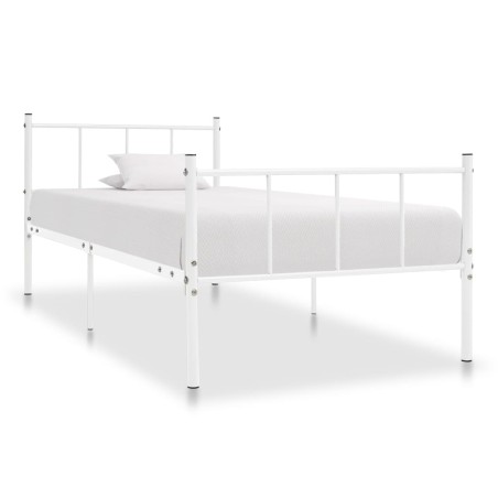 vidaXL Estructura de cama de metal blanco 90x200 cm