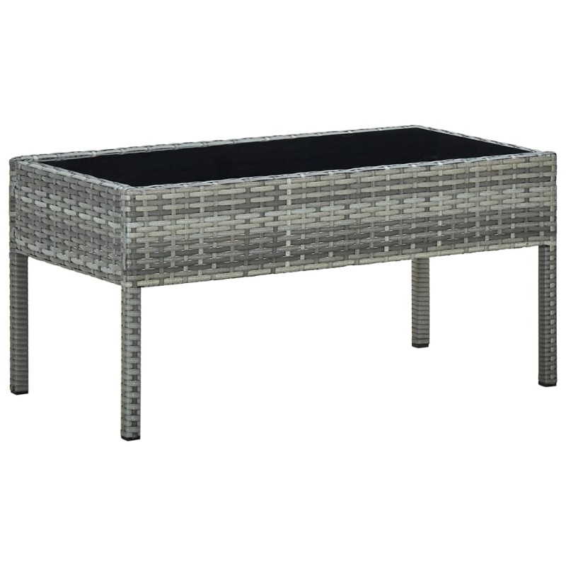 vidaXL Mesa de jardín ratán sintético gris 75x40x37 cm vidaXL Mesa de jardín ratán sintético gris 75x40x37 cm