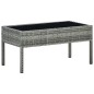 vidaXL Mesa de jardín ratán sintético gris 75x40x37 cm vidaXL Mesa de jardín ratán sintético gris 75x40x37 cm