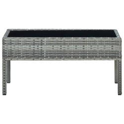 vidaXL Mesa de jardín ratán sintético gris 75x40x37 cm