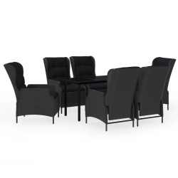 vidaXL Juego de comedor de jardín 7 piezas gris oscuro