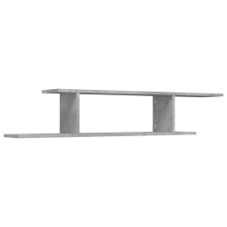 vidaXL Estante de pared de TV contrachapado gris hormigón 125x18x23 cm