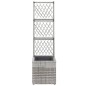 vidaXL Enrejado y arriate 1 maceta ratán sintético gris 30x30x107 cm vidaXL Enrejado y arriate 1 maceta ratán sintético gris 30x30x107 cm