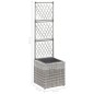 vidaXL Enrejado y arriate 1 maceta ratán sintético gris 30x30x107 cm vidaXL Enrejado y arriate 1 maceta ratán sintético gris 30x30x107 cm