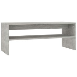 vidaXL Mesa de centro madera contrachapada gris hormigón 100x40x40 cm