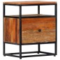 vidaXL Mesita de noche de madera maciza reciclada y acero 40x30x50 cm vidaXL Mesita de noche de madera maciza reciclada y acero 40x30x50 cm