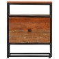 vidaXL Mesita de noche de madera maciza reciclada y acero 40x30x50 cm vidaXL Mesita de noche de madera maciza reciclada y acero 40x30x50 cm