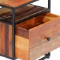 vidaXL Mesita de noche de madera maciza reciclada y acero 40x30x50 cm vidaXL Mesita de noche de madera maciza reciclada y acero 40x30x50 cm