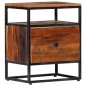 vidaXL Mesita de noche de madera maciza reciclada y acero 40x30x50 cm vidaXL Mesita de noche de madera maciza reciclada y acero 40x30x50 cm