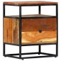 vidaXL Mesita de noche de madera maciza reciclada y acero 40x30x50 cm vidaXL Mesita de noche de madera maciza reciclada y acero 40x30x50 cm