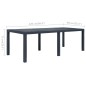 vidaXL Mesa de jardín de plástico aspecto ratán gris 220x90x72 cm vidaXL Mesa de jardín de plástico aspecto ratán gris 220x90x72 cm