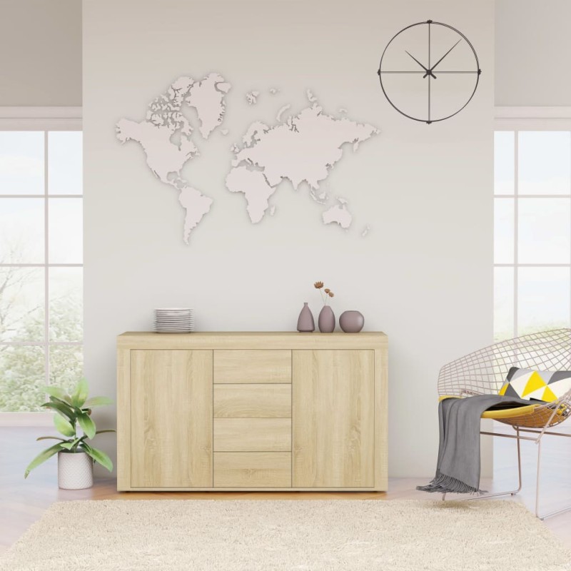 vidaXL Aparador madera contrachapada color roble Sonoma 120x36x69 cm vidaXL Aparador madera contrachapada color roble Sonoma 120x36x69 cm