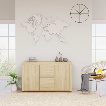 vidaXL Aparador madera contrachapada color roble Sonoma 120x36x69 cm