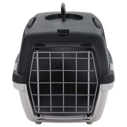 vidaXL Transportín de mascotas PP gris y negro 48x32x31 cm