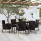 vidaXL Juego de comedor para jardín 7 piezas negro vidaXL Juego de comedor para jardín 7 piezas negro