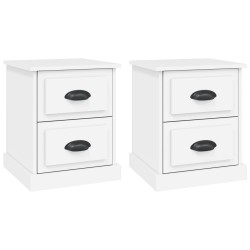 vidaXL Mesitas de noche 2 uds madera contrachapada blanco 39x39x47,5cm