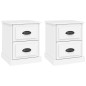 vidaXL Mesitas de noche 2 uds madera contrachapada blanco 39x39x47,5cm vidaXL Mesitas de noche 2 uds madera contrachapada blanco 39x39x47,5cm