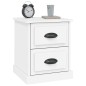 vidaXL Mesitas de noche 2 uds madera contrachapada blanco 39x39x47,5cm vidaXL Mesitas de noche 2 uds madera contrachapada blanco 39x39x47,5cm