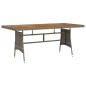 vidaXL Mesa de jardín ratán PE y acacia maciza gris 160x70x72 cm vidaXL Mesa de jardín ratán PE y acacia maciza gris 160x70x72 cm