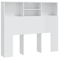 vidaXL Mueble cabecero blanco brillante 120x19x103,5 cm