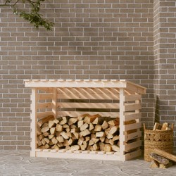 vidaXL Leñero de madera maciza de pino 108x73x79 cm