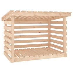 vidaXL Leñero de madera maciza de pino 108x73x79 cm