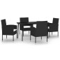 vidaXL Juego de comedor para jardín 5 piezas negro vidaXL Juego de comedor para jardín 5 piezas negro