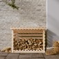 vidaXL Leñero de madera maciza de pino 108x73x79 cm vidaXL Leñero de madera maciza de pino 108x73x79 cm