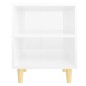 vidaXL Mesita noche con patas madera maciza blanco brillo 40x30x50 cm vidaXL Mesita noche con patas madera maciza blanco brillo 40x30x50 cm