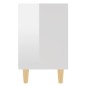 vidaXL Mesita noche con patas madera maciza blanco brillo 40x30x50 cm vidaXL Mesita noche con patas madera maciza blanco brillo 40x30x50 cm