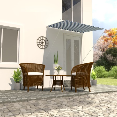 vidaXL Toldo retráctil 200x150 cm azul y blanco
