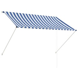 vidaXL Toldo retráctil 200x150 cm azul y blanco