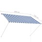 vidaXL Toldo retráctil 200x150 cm azul y blanco vidaXL Toldo retráctil 200x150 cm azul y blanco
