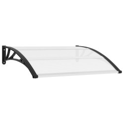 vidaXL Marquesina para puerta PC negro y transparente 120x80 cm 