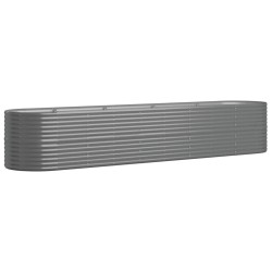 vidaXL Jardinera arriate acero recubrimiento polvo gris 368x80x68 cm