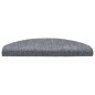 vidaXL Alfombrilla escaleras 15ud tela punzonada 65x21x4cm gris claro