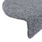 vidaXL Alfombrilla escaleras 15ud tela punzonada 65x21x4cm gris claro