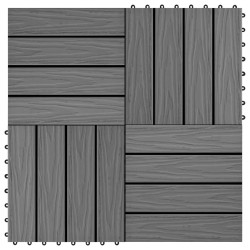 vidaXL Baldosas porche relieve profundo WPC 30x30 cm 1 m² gris 11 uds