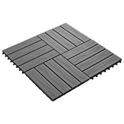 vidaXL Baldosas porche relieve profundo WPC 30x30 cm 1 m² gris 11 uds