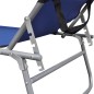 vidaXL Tumbona plegable con toldo de aluminio azul