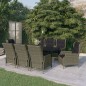 vidaXL Juego de comedor de jardín 9 piezas marrón vidaXL Juego de comedor de jardín 9 piezas marrón