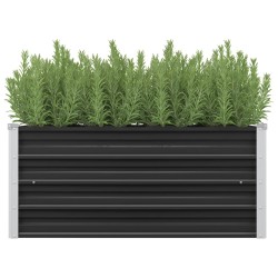 vidaXL Arriate de acero galvanizado gris antracita 100x40x45 cm
