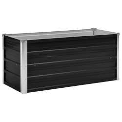 vidaXL Arriate de acero galvanizado gris antracita 100x40x45 cm