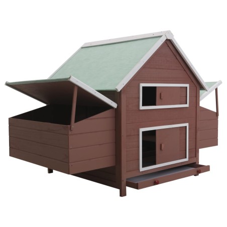 vidaXL Gallinero de madera marrón 157x97x110 cm