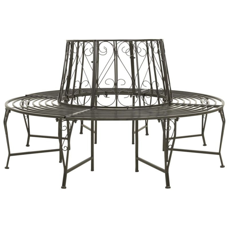 vidaXL Banco para árbol de jardín acero 160 cm vidaXL Banco para árbol de jardín acero 160 cm