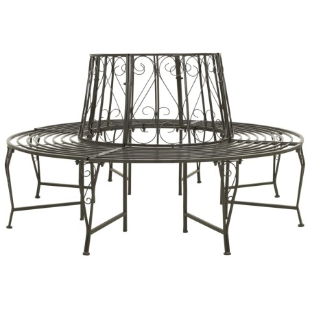 vidaXL Banco para árbol de jardín acero 160 cm