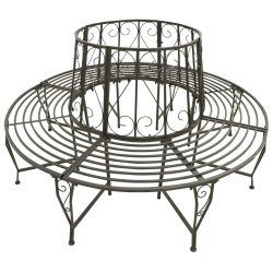 vidaXL Banco para árbol de jardín acero 160 cm